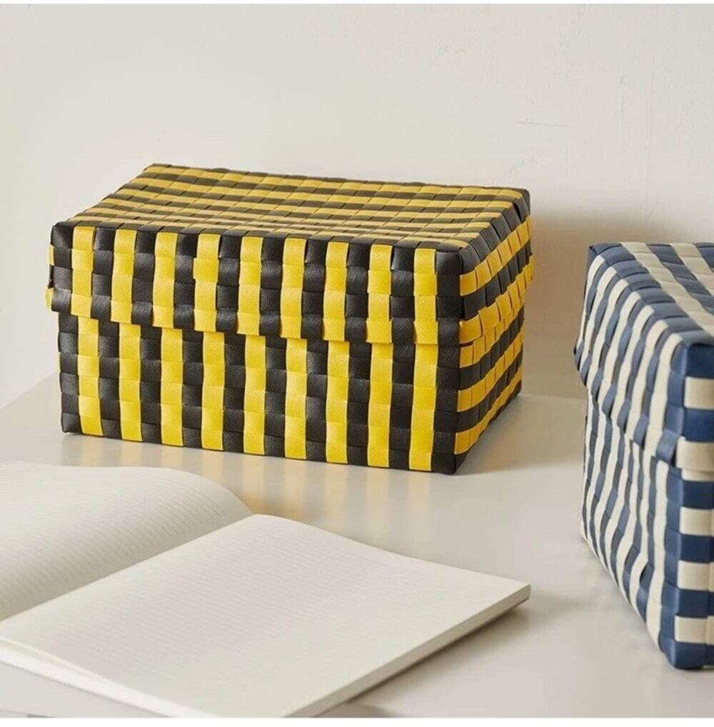 HAY MAXIM Stripe Storage Box S Set of 4 Yellow Black Bertjan Pot NEW